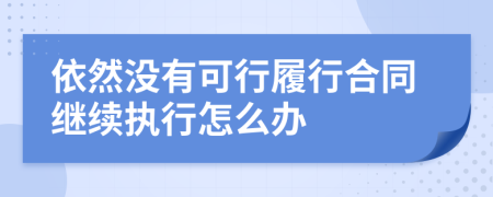 依然没有可行履行合同继续执行怎么办