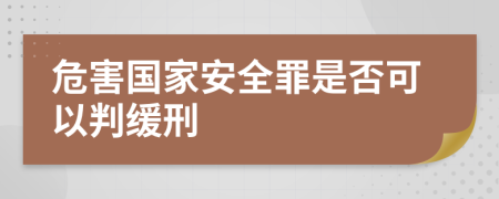 危害国家安全罪是否可以判缓刑