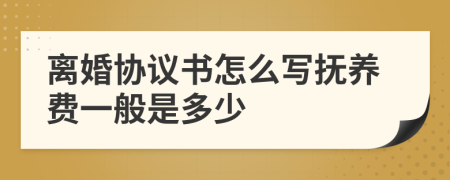 离婚协议书怎么写抚养费一般是多少