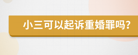 小三可以起诉重婚罪吗？