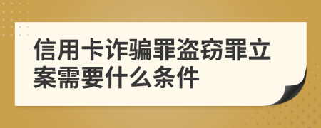 信用卡诈骗罪盗窃罪立案需要什么条件