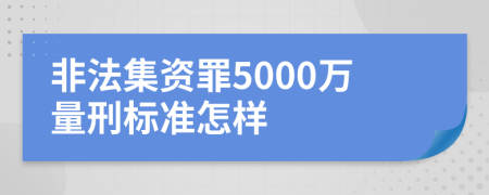 非法集资罪5000万量刑标准怎样