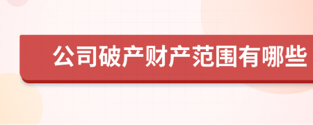 公司破产财产范围有哪些