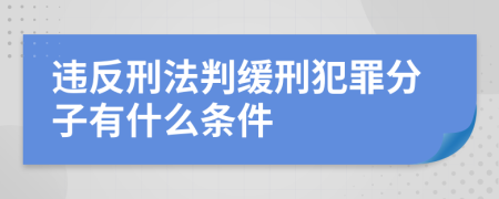 违反刑法判缓刑犯罪分子有什么条件