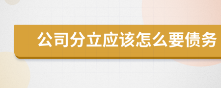 公司分立应该怎么要债务