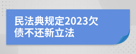 民法典规定2023欠债不还新立法