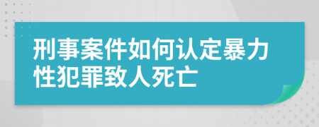 刑事案件如何认定暴力性犯罪致人死亡