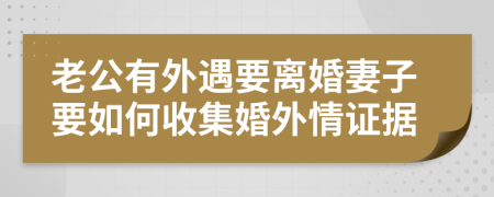 老公有外遇要离婚妻子要如何收集婚外情证据