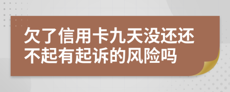 欠了信用卡九天没还还不起有起诉的风险吗