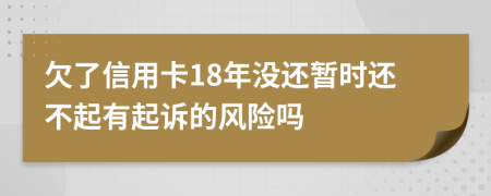 欠了信用卡18年没还暂时还不起有起诉的风险吗