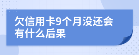 欠信用卡9个月没还会有什么后果