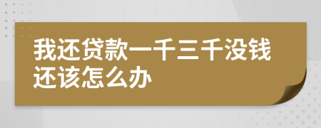 我还贷款一千三千没钱还该怎么办