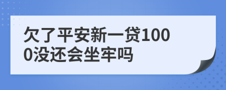 欠了平安新一贷1000没还会坐牢吗