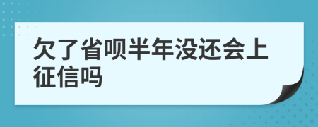 欠了省呗半年没还会上征信吗