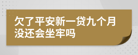 欠了平安新一贷九个月没还会坐牢吗