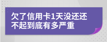 欠了信用卡1天没还还不起到底有多严重