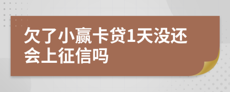 欠了小赢卡贷1天没还会上征信吗