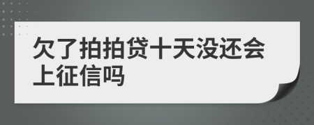 欠了拍拍贷十天没还会上征信吗