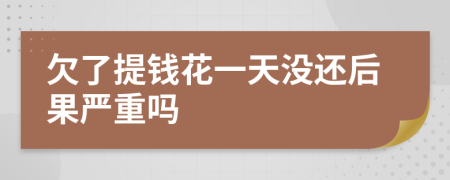 欠了提钱花一天没还后果严重吗