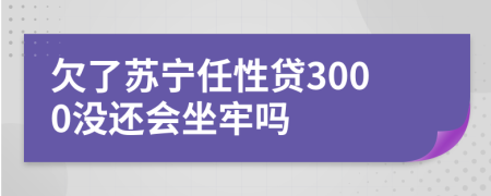 欠了苏宁任性贷3000没还会坐牢吗