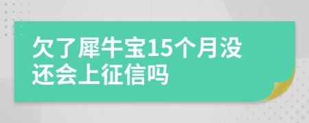 欠了犀牛宝15个月没还会上征信吗