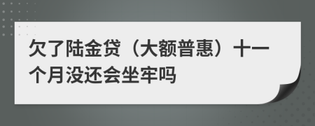 欠了陆金贷（大额普惠）十一个月没还会坐牢吗