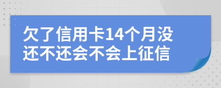 欠了信用卡14个月没还不还会不会上征信