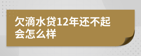 欠滴水贷12年还不起会怎么样