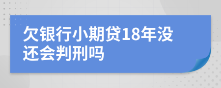 欠银行小期贷18年没还会判刑吗