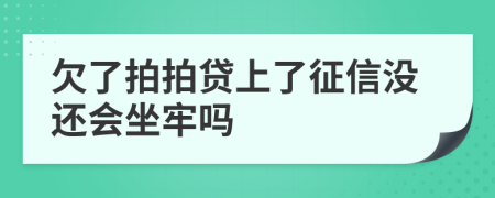 欠了拍拍贷上了征信没还会坐牢吗