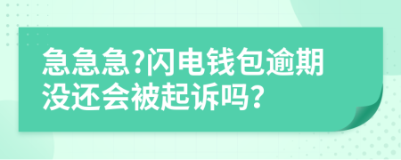 急急急?闪电钱包逾期没还会被起诉吗？