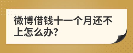 微博借钱十一个月还不上怎么办？