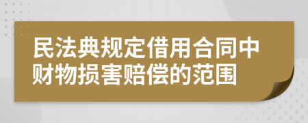 民法典规定借用合同中财物损害赔偿的范围