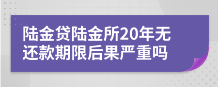 陆金贷陆金所20年无还款期限后果严重吗