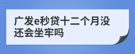 广发e秒贷十二个月没还会坐牢吗