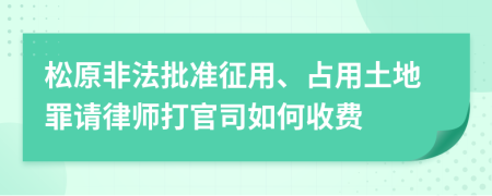松原非法批准征用、占用土地罪请律师打官司如何收费