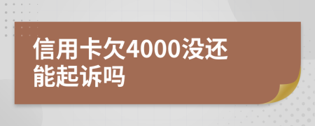 信用卡欠4000没还能起诉吗