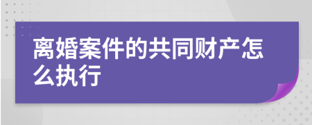 离婚案件的共同财产怎么执行