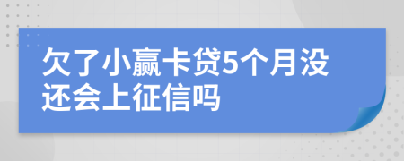 欠了小赢卡贷5个月没还会上征信吗