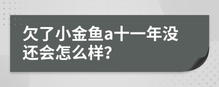 欠了小金鱼a十一年没还会怎么样？