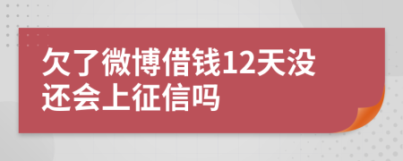 欠了微博借钱12天没还会上征信吗