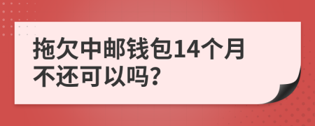 拖欠中邮钱包14个月不还可以吗？