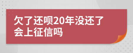 欠了还呗20年没还了会上征信吗