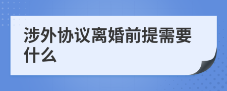 涉外协议离婚前提需要什么