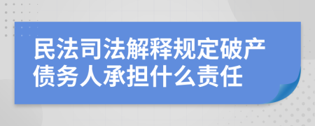 民法司法解释规定破产债务人承担什么责任