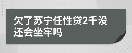 欠了苏宁任性贷2千没还会坐牢吗