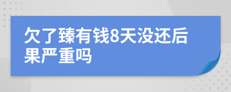 欠了臻有钱8天没还后果严重吗