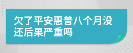 欠了平安惠普八个月没还后果严重吗