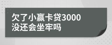 欠了小赢卡贷3000没还会坐牢吗