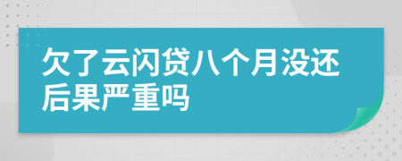 欠了云闪贷八个月没还后果严重吗